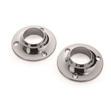 Picture of 25mm Chrome ROUND FLANGE FITTINGS 2PK