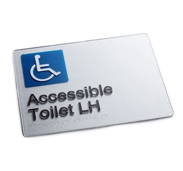 Picture of Braille Sign Disabled Toilet Left Hand