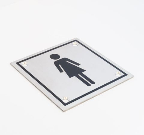 Picture of 100 x 100 mm Stainless Steel Sign Ladies Sign