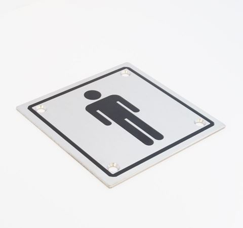 Picture of 100 x 100 mm Stainless Steel Sign Mens Sign