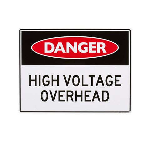 Picture of Large Sign "High Voltage Overhead"