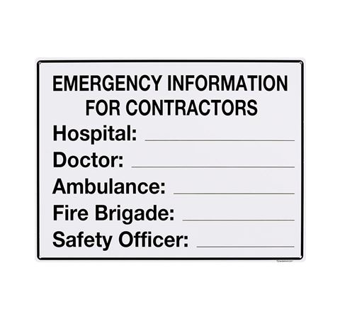 Picture of Large Sign "Emergency Information"
