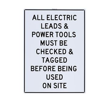 Picture of Large Sign "All Electric Checked and Tagged"