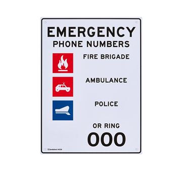 Picture of Medium Sign "Emergency Phone Numbers"