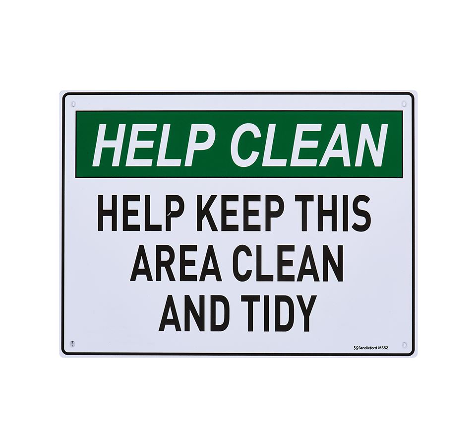 Medium Sign Help Keep This Area Clean And Tidy Sandleford