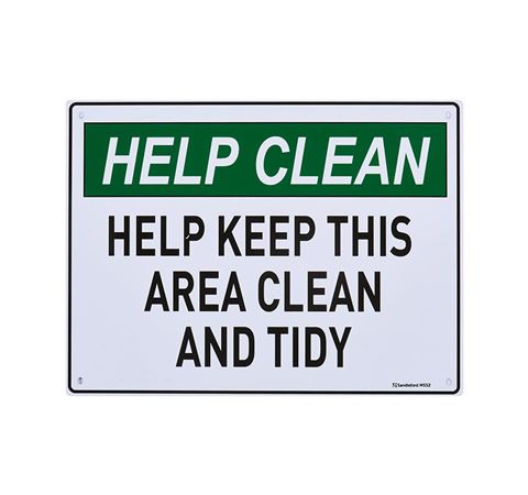 Picture of Medium Sign "Help Keep This Area Clean and Tidy"