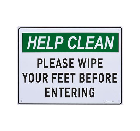 Picture of Medium Sign "Please Wipe Your Feet Before Entering