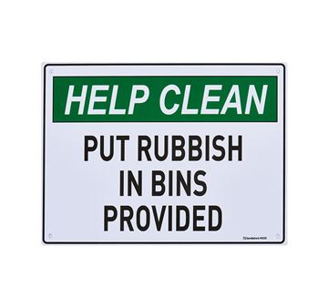 Picture of Medium Sign "Put Rubbish In Bins Provided"
