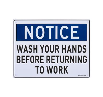 Picture of Medium Sign "Wash Your Hands Before Returning To W