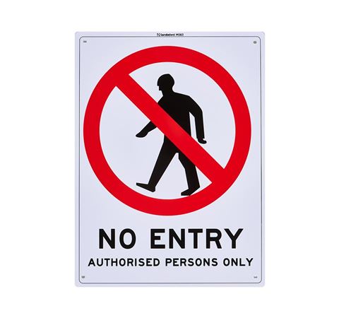 Picture of Medium Sign "No Entry, Authorised Persons Only"