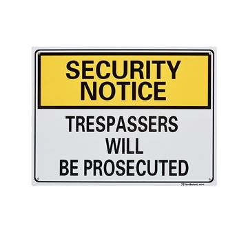 Picture of Medium Sign "Trespassers Will Be prosecuted"