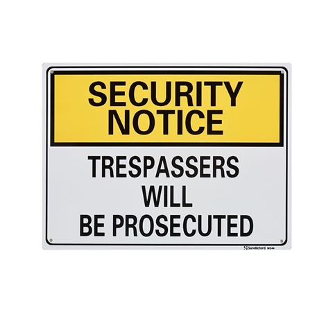 Picture of Medium Sign "Trespassers Will Be prosecuted"