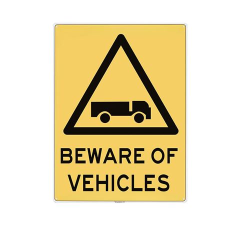 Picture of Large Sign "Beware of Vehicles"