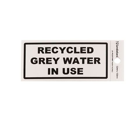 Picture of 100 x 50 mm "Recycled Grey Water in Use" 