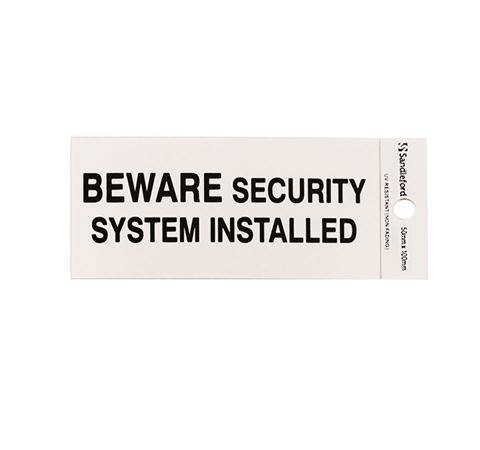 Picture of 100 x 50 mm "Beware Security System Install"