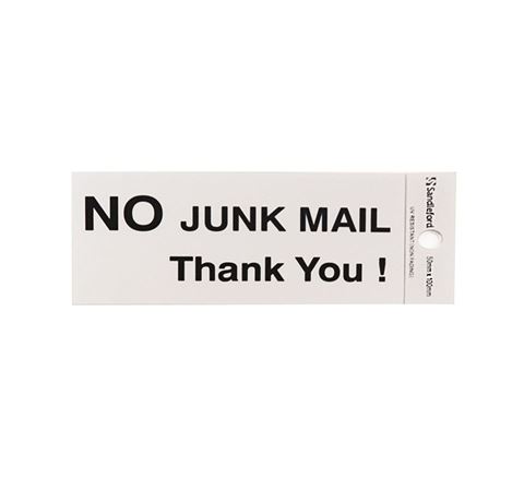 Picture of 100 x 50 mm "No Junk Mail Thank You!"  