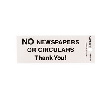 Picture of 100 x 50 mm "No Newspapers or Circulars"