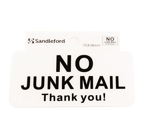 Picture of 75 x 38 mm "No Junk Mail" 