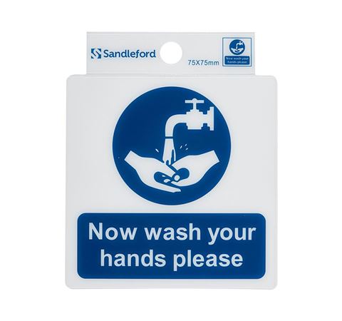 Picture of 75 x 75 mm "Now Wash your hands please" 