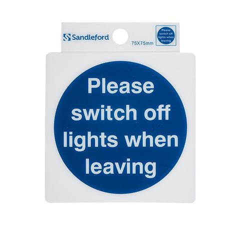 Picture of 75 x 75 mm "Please swith off all lights"