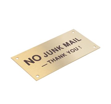 Picture of 95 x 47 mm "No Junk Mail" Brass 