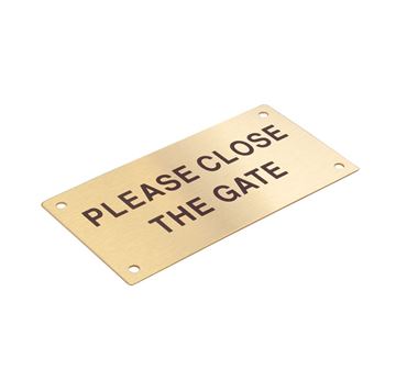 Picture of 95 x 47 mm "Please Close the Gate" Brass