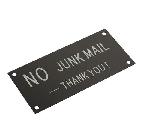 Picture of 140 x 65 mm "No Junk Mail" Black Acrylic 
