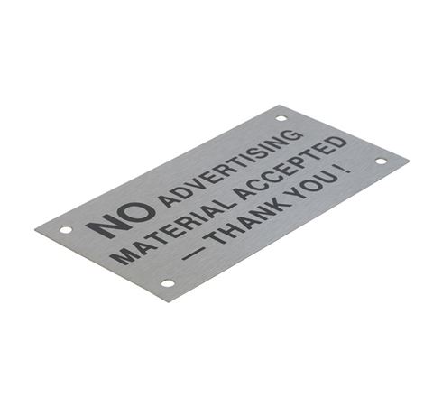 Picture of 95 x 47 mm "No Advertising" Stainless Steel