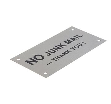 Picture of 95 x 47 mm "No Junk Mail" Stainless Steel