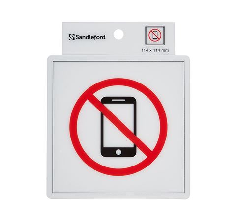 Picture of NO MOBILE S/ADHESIVE SIGN 114 x 114mm