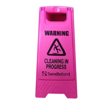 Picture of Cleaning In Progress Sign Pink