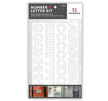 Picture of Letters/Numbers Helvetica White 25mm