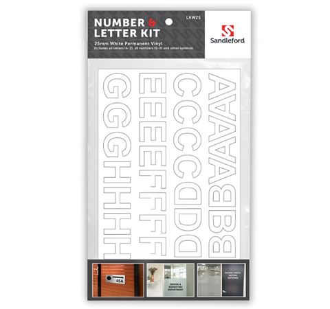 Picture of Letters/Numbers Helvetica White 25mm