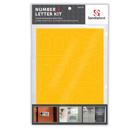 Picture of Letters/Numbers Helvetica Gold 75mm